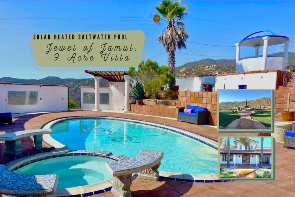 Private Home On 10 Acres - Heated Salt Pool & Jacuzzi, Mountain & City Views, Horseshoes, Basketball, Bbq, Golf Putting, Foosball, Croquet, Bose Stereo, White Cotton Bedding - Hilltop Hacienda, Pool Heat Optional Jamul Luaran gambar
